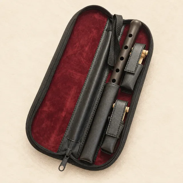 Duduk and reeds in an open protective Dudukist case